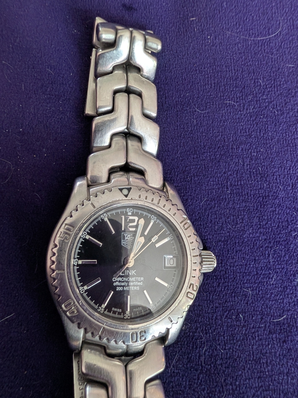 Tag Heuer Link Men's Stainless Steel Watch with Black Dial